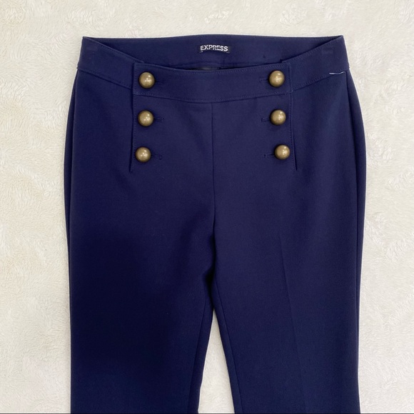 Express navy blue flare sailor pants trousers 4 - Picture 2 of 10